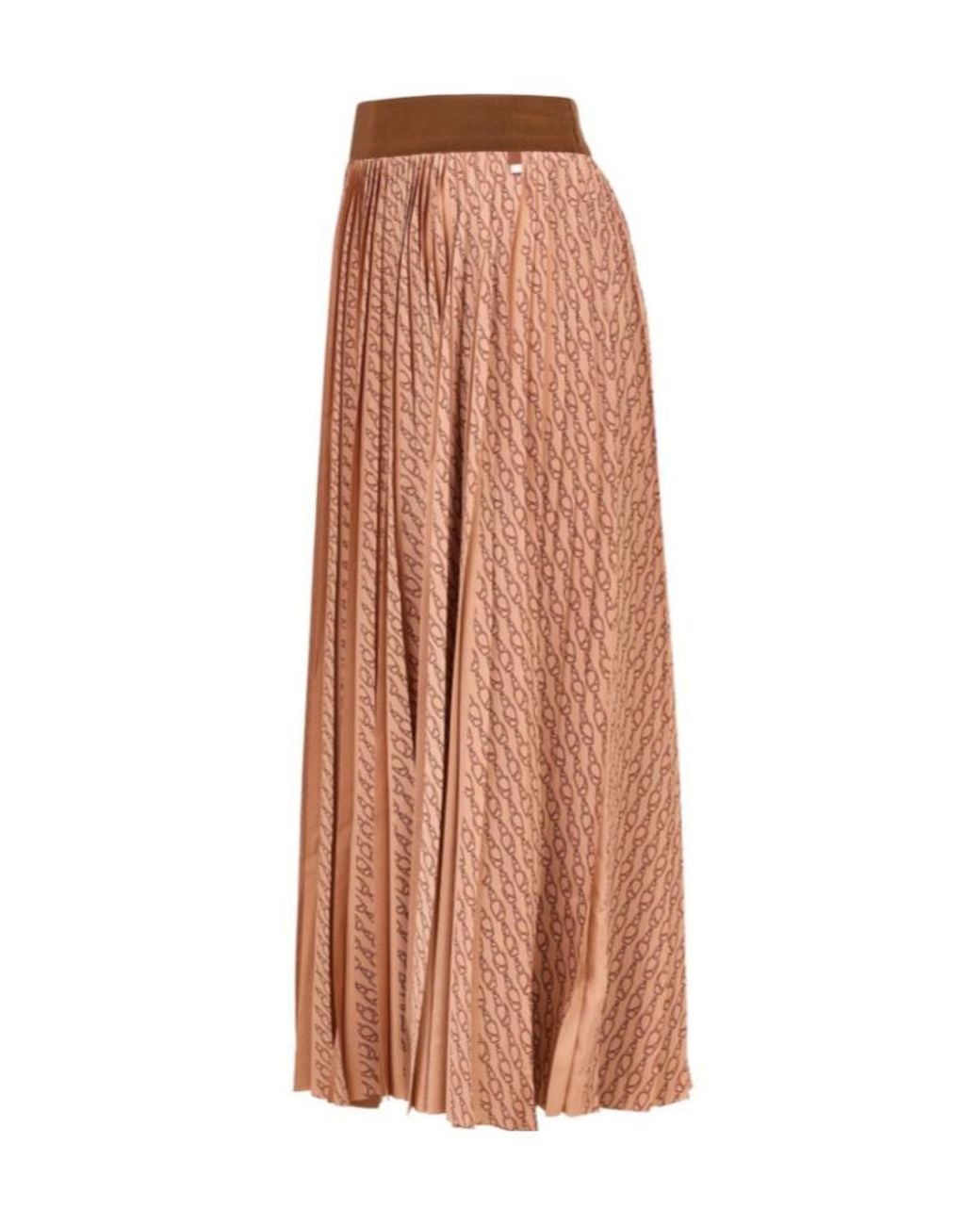 Herno Brown Pleated Midi Skirt