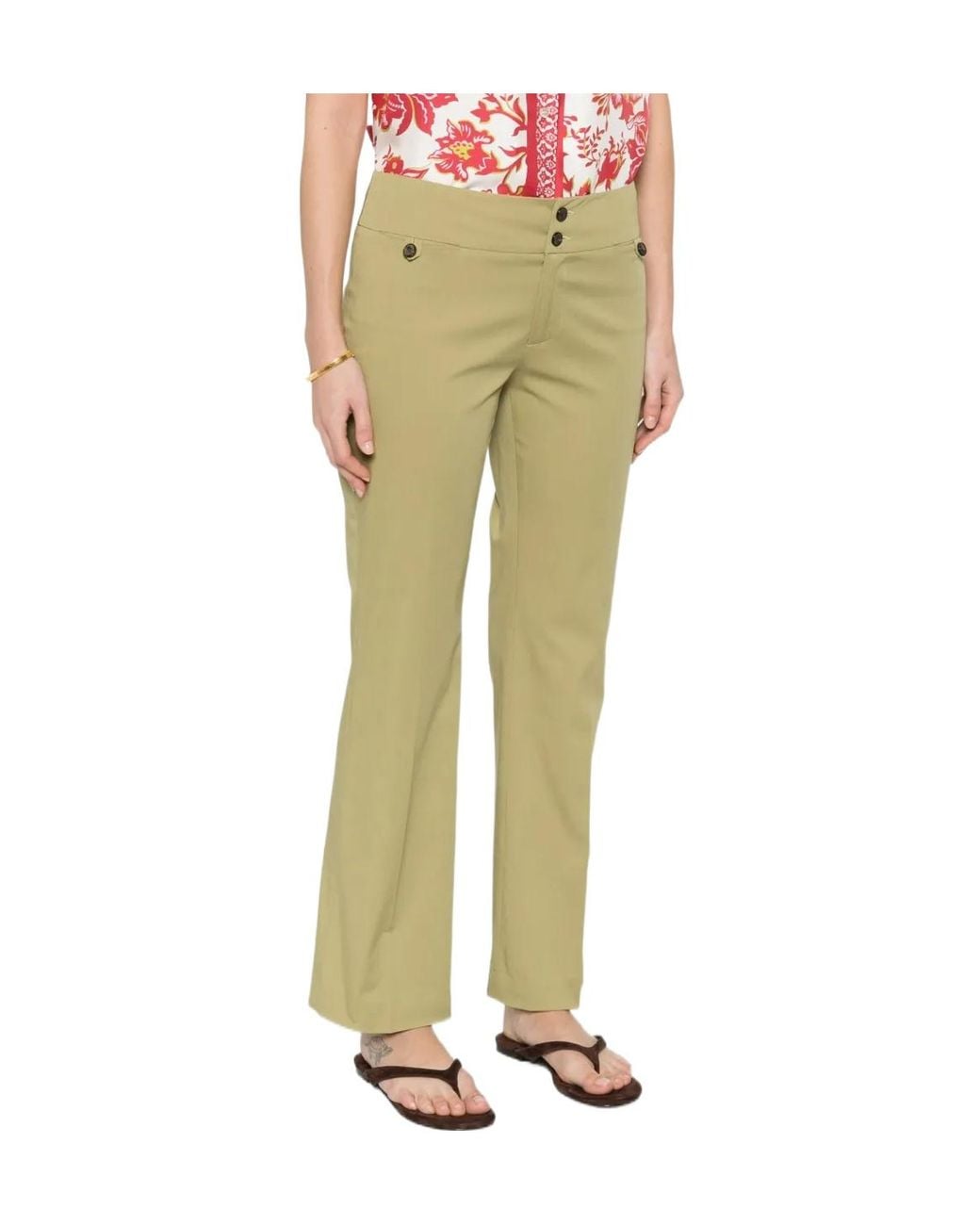 Etro Natural Buttoned Front-Pocket Trousers
