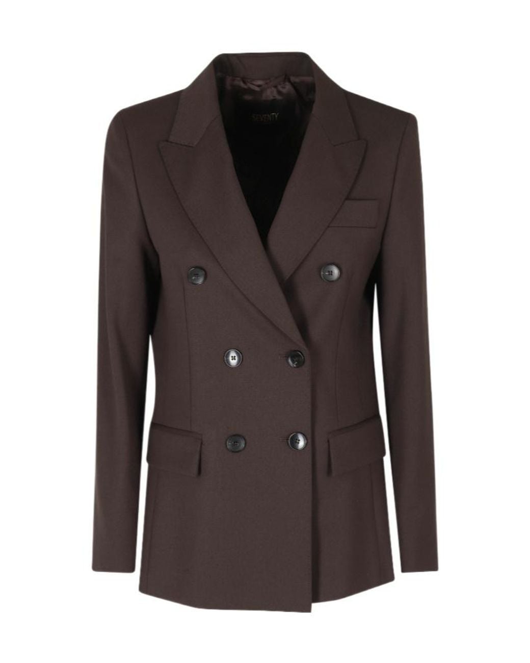 Seventy Brown Double-Breasted Blazer