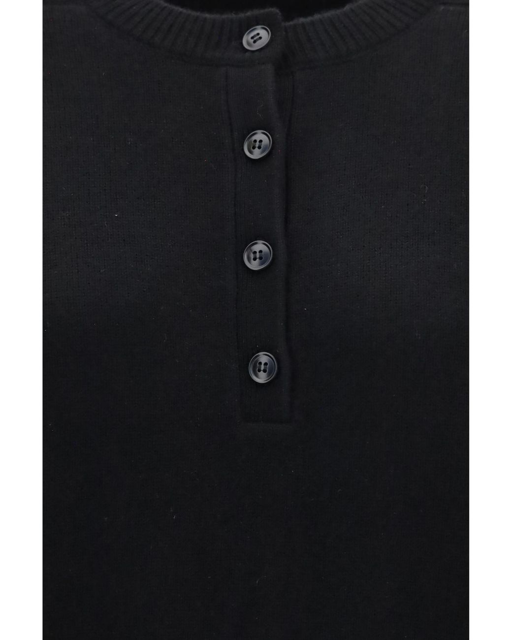 Loulou de Saison Black Malo Oversized Cashmere Henley Sweater