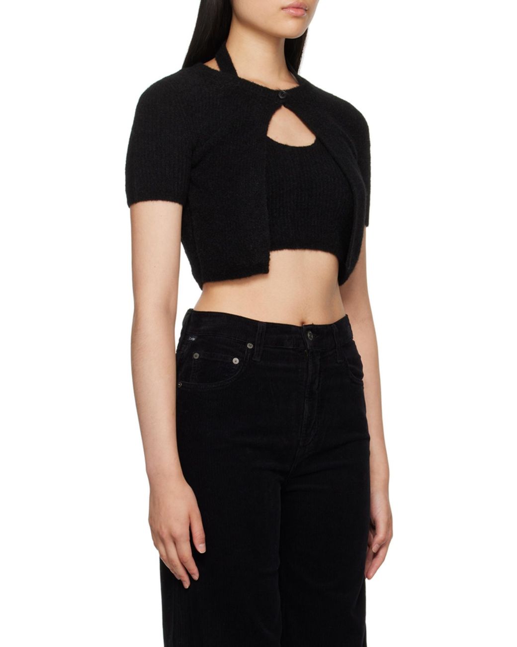 Alexander Wang Black T By Short-Sleeved Twinset Cardigan