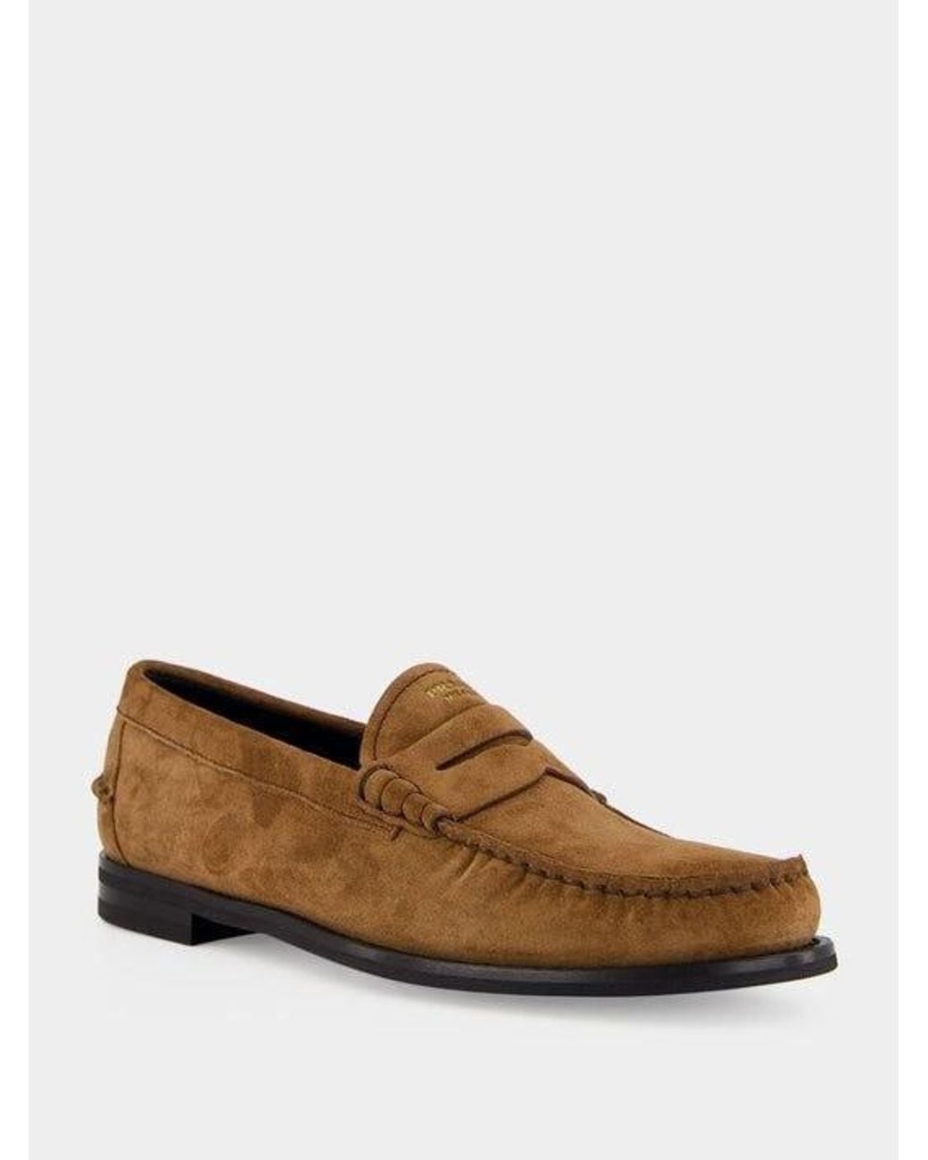 Prada Brown Round-Toe Loafers for men
