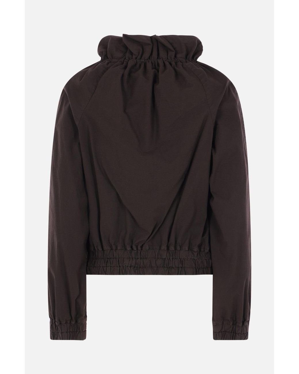 Dries Van Noten Black Ruffled Gathered Cotton-Blend Jacket