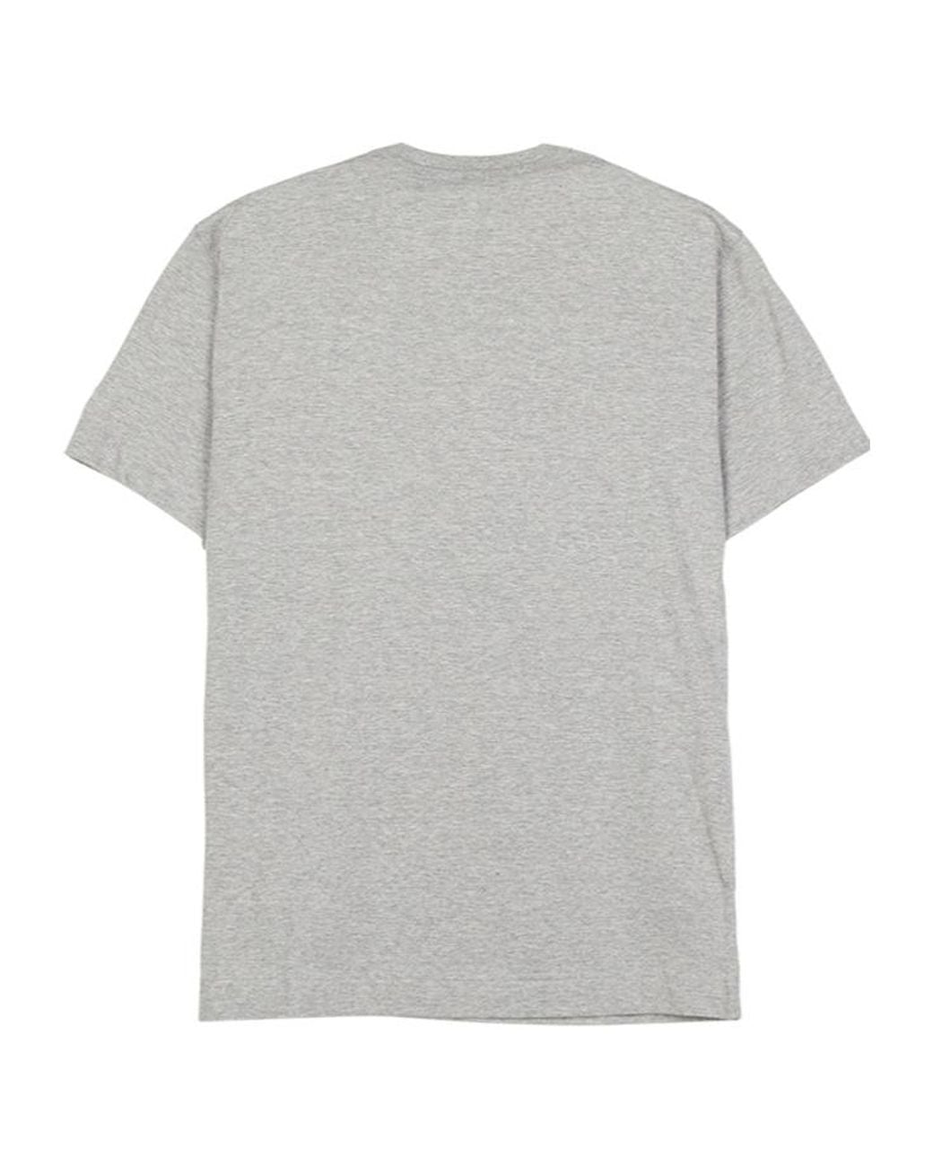 Comme des Garçons Gray Logo-Patch Crew-Neck T-Shirt for men