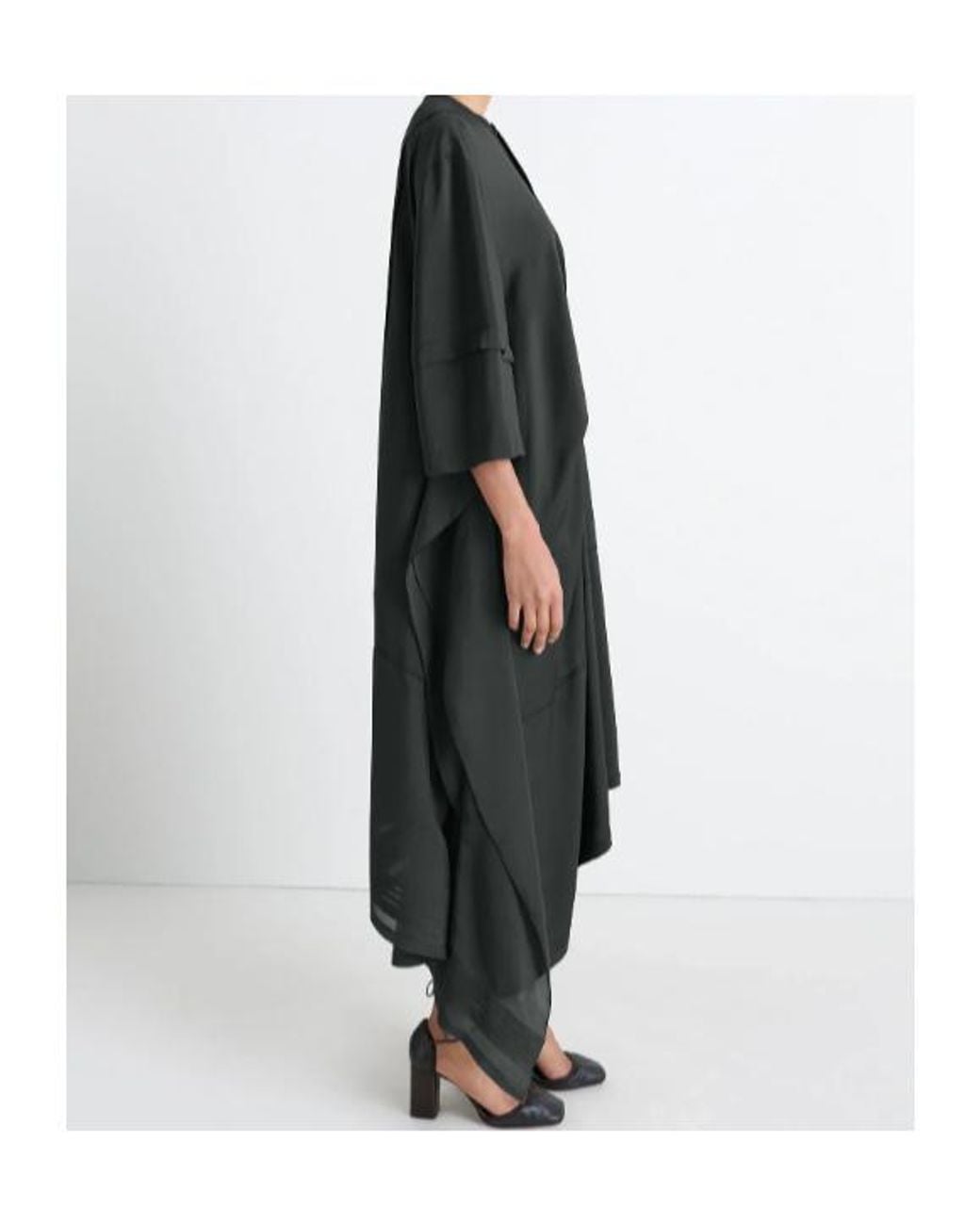 Lemaire Black Asymmetrical Pleated Blouse Dress