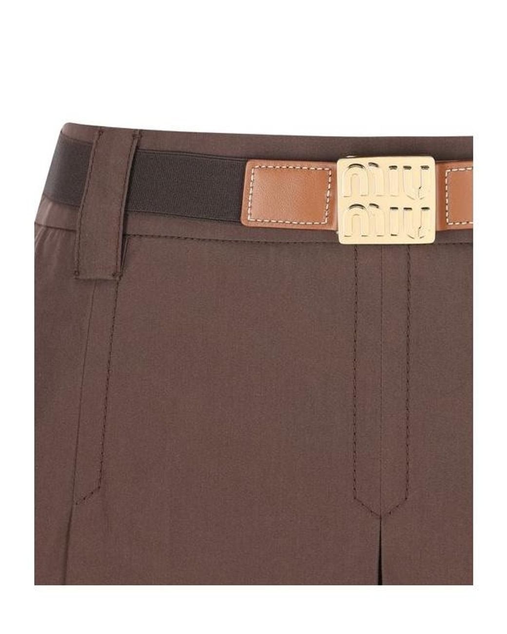 Miu Miu Brown Belted Mini Skirt