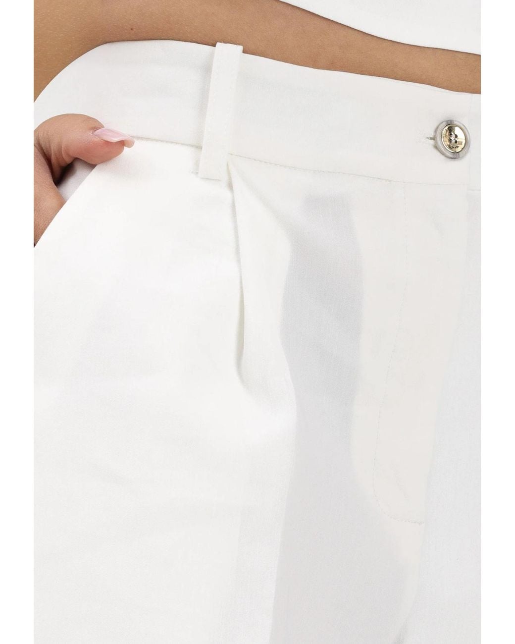 Pinko White Tailored Bermuda Shorts