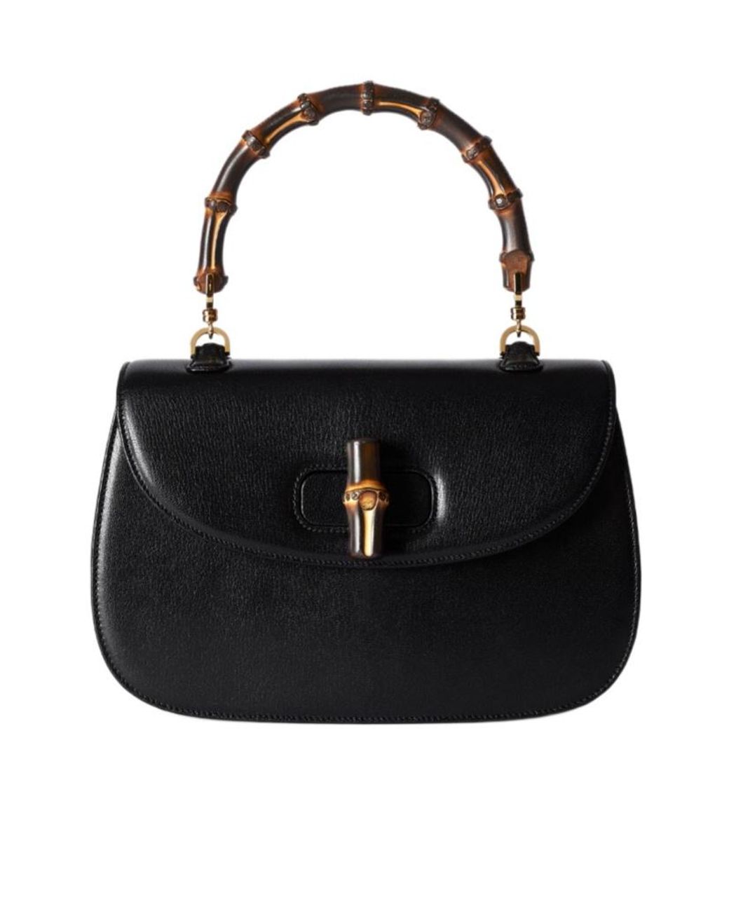 Gucci Black Bamboo 1947 Medium Bag