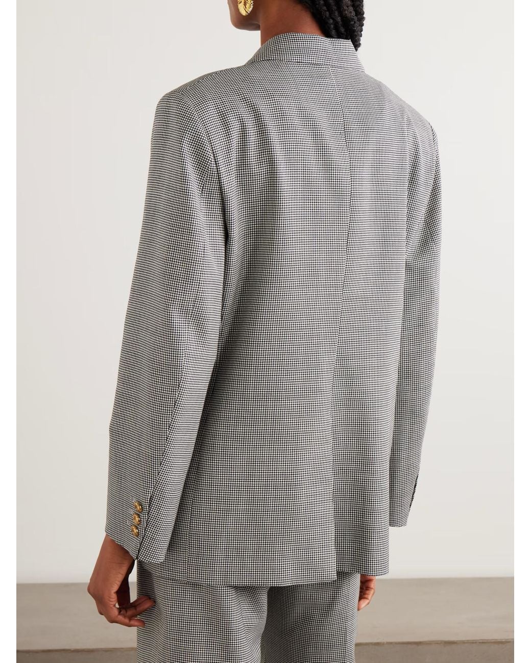 Blazé Milano Gray Regal Nightbreak Double-Breasted Houndstooth Suit Jacket