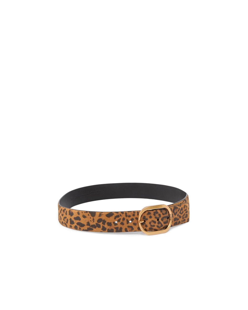 Pinko White Leopard Printed Buckled Belt