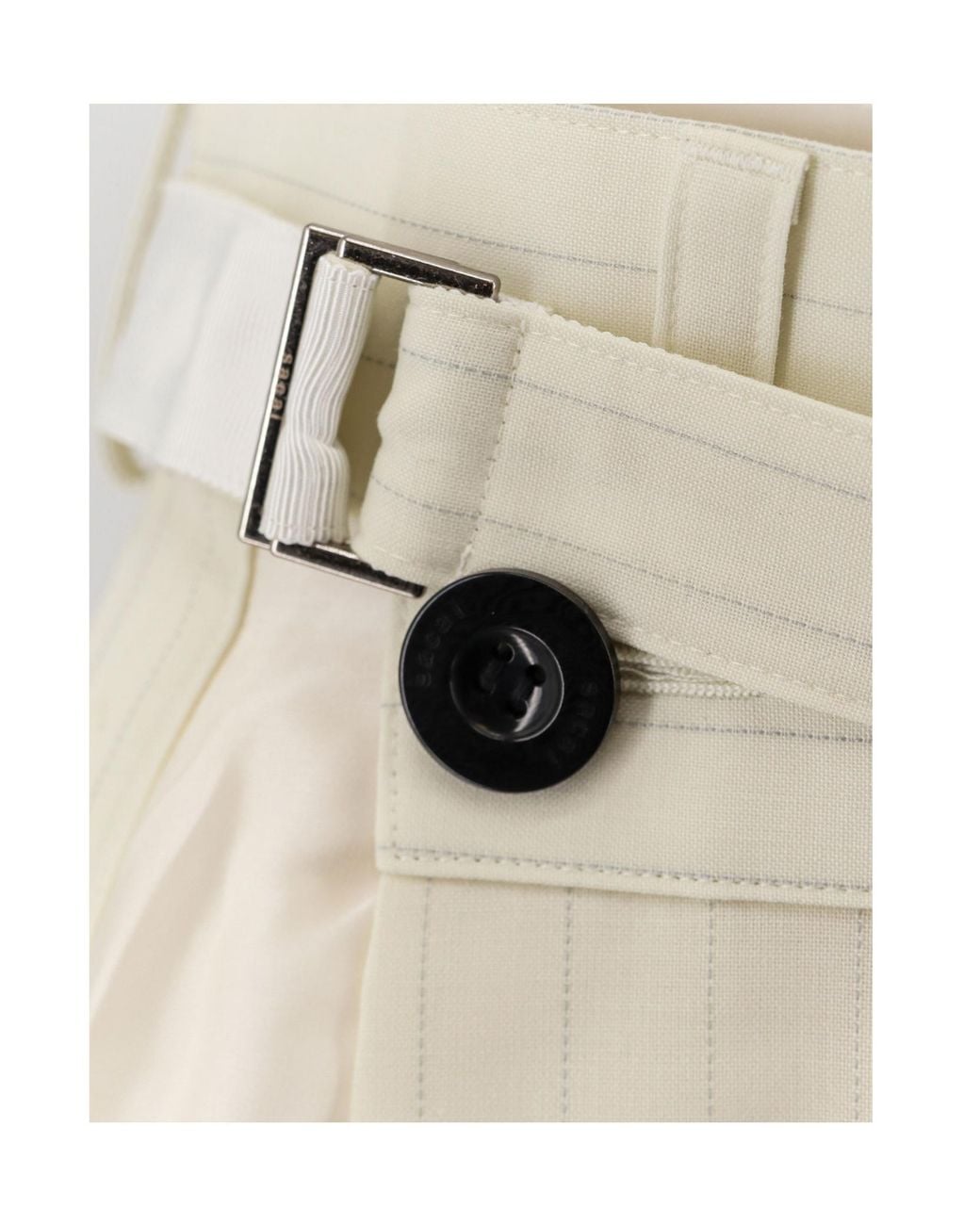 Sacai White Asymmetric Ruched Panelled Skirt