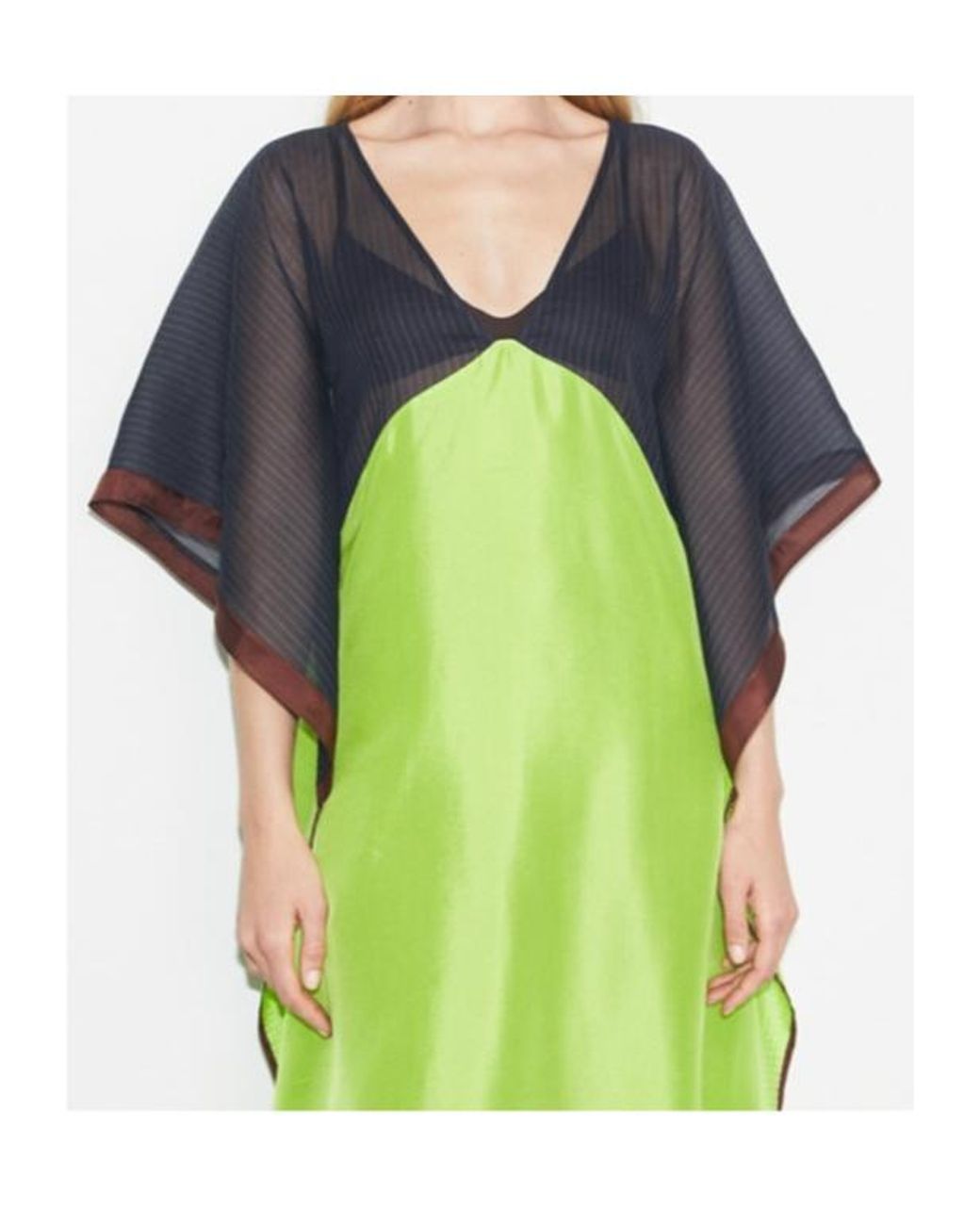 Tory Burch Green Colourblock Midi Dress
