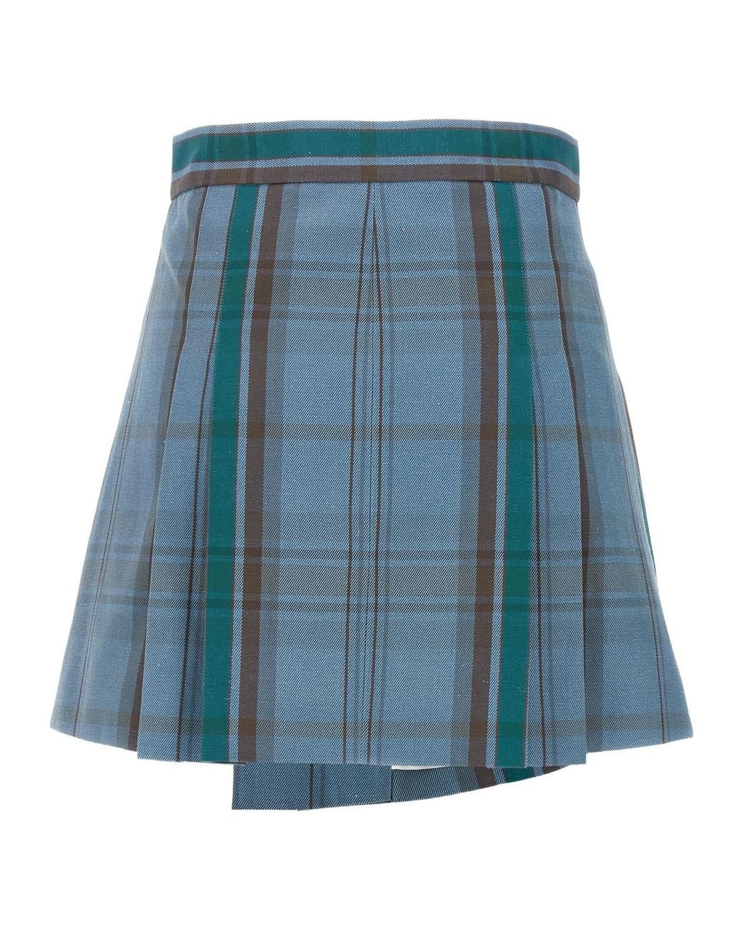 Vivienne Westwood Blue Tartan Print Mini Skirt