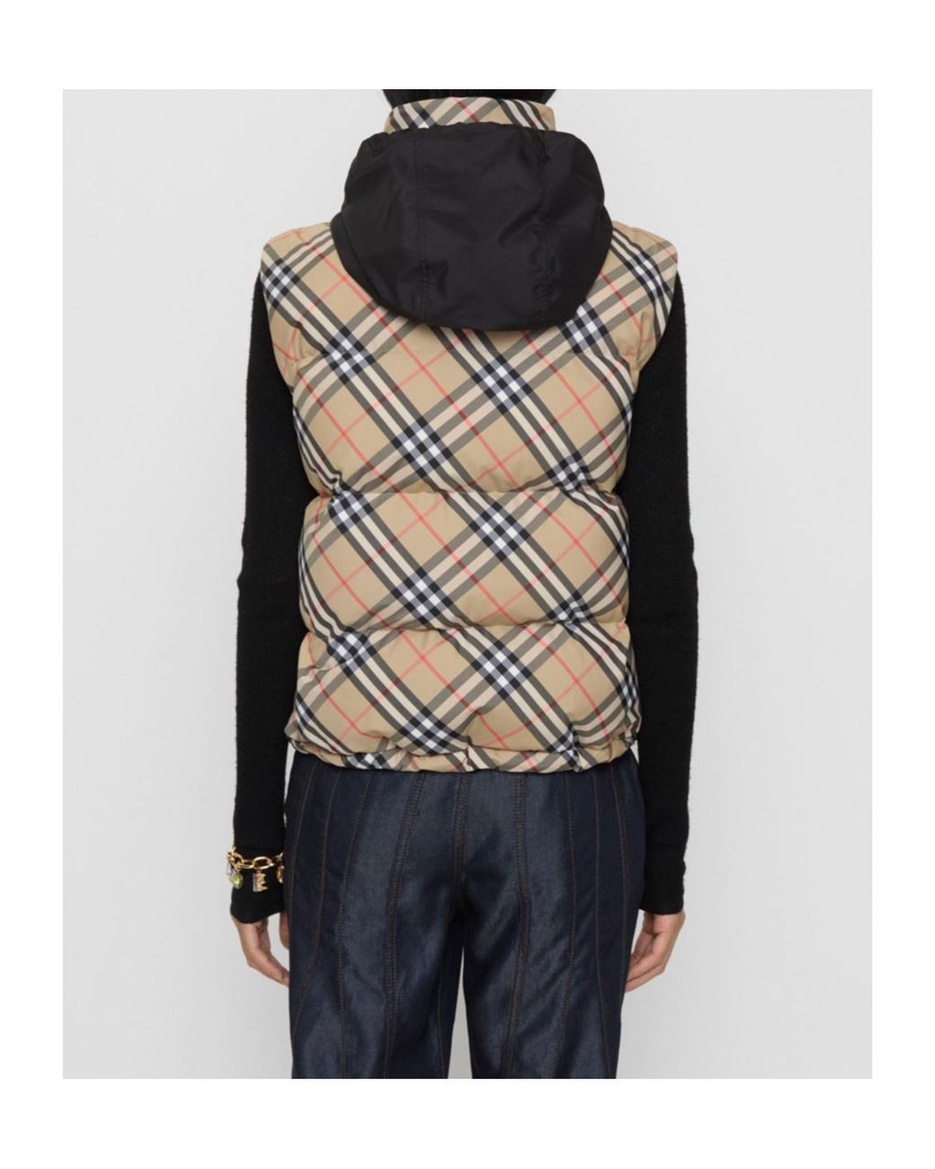 Burberry Metallic Check Puffer Gilet
