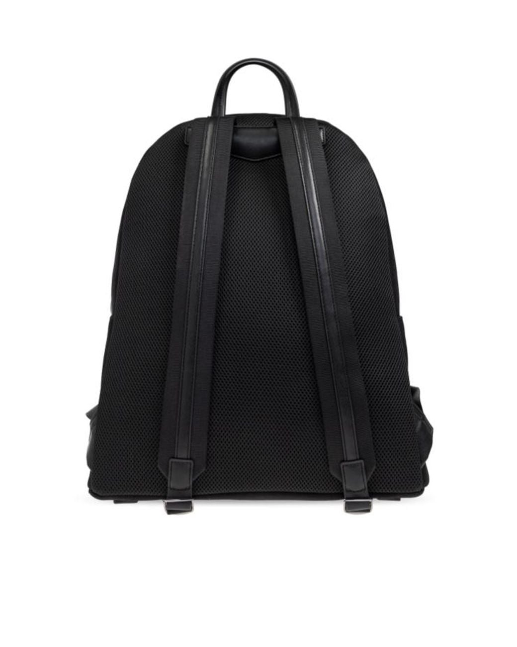 Emporio Armani Black Backpack With Logo Shaped Applique for men