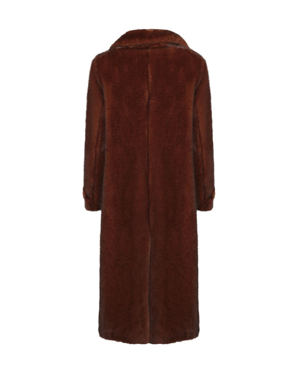 Herno Brown Faux Fur Single Breasted Coat