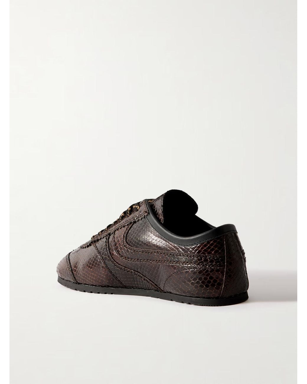 Dries Van Noten Black Snakeskin Leather Sneakers