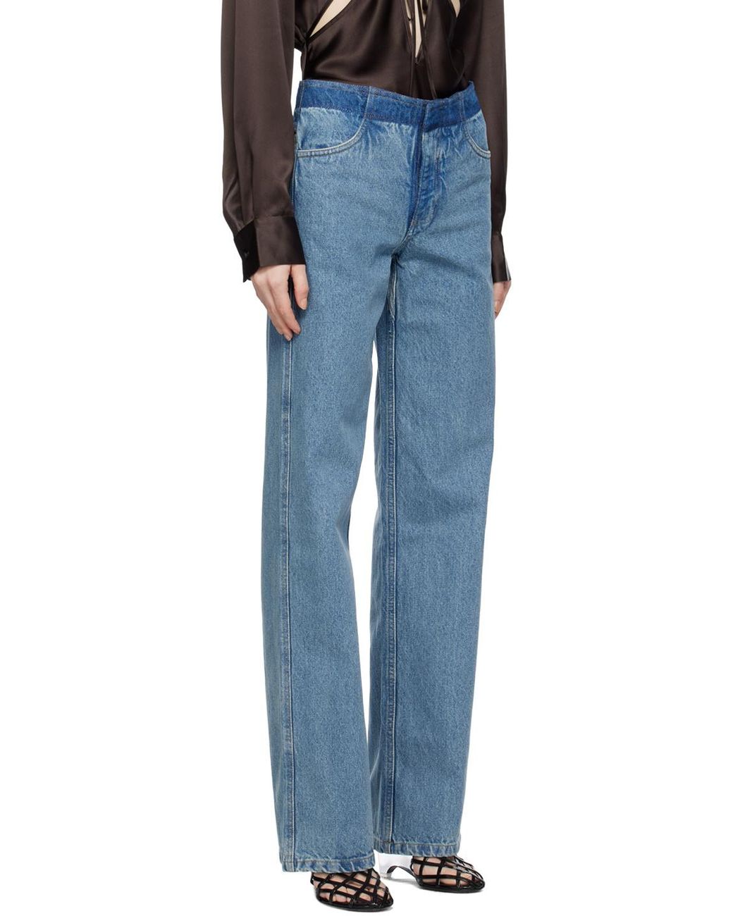 Christopher Esber Blue Deconstruct Denim Jean