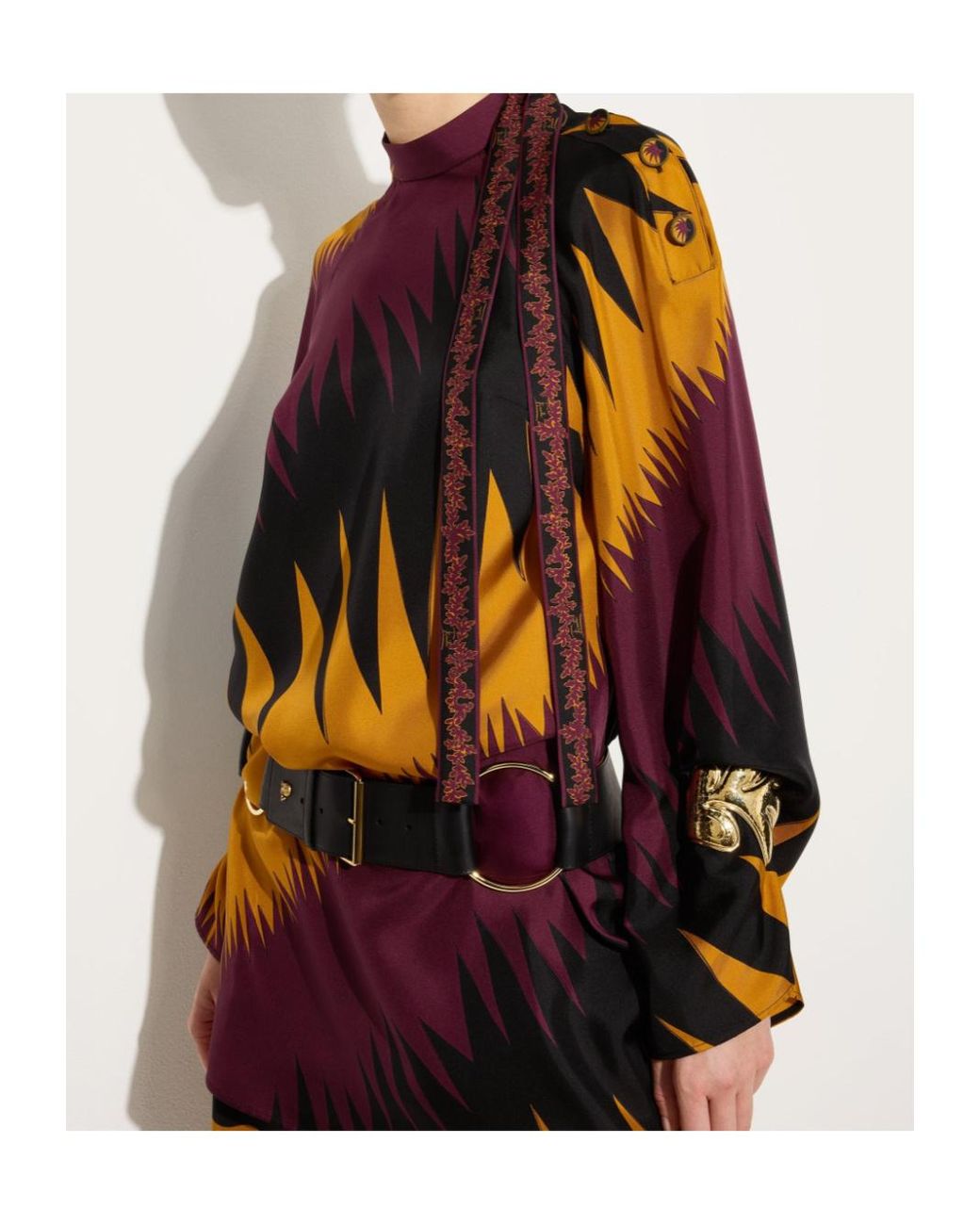 Emilio Pucci Multicolor Pucci Drago Print Satin Dress
