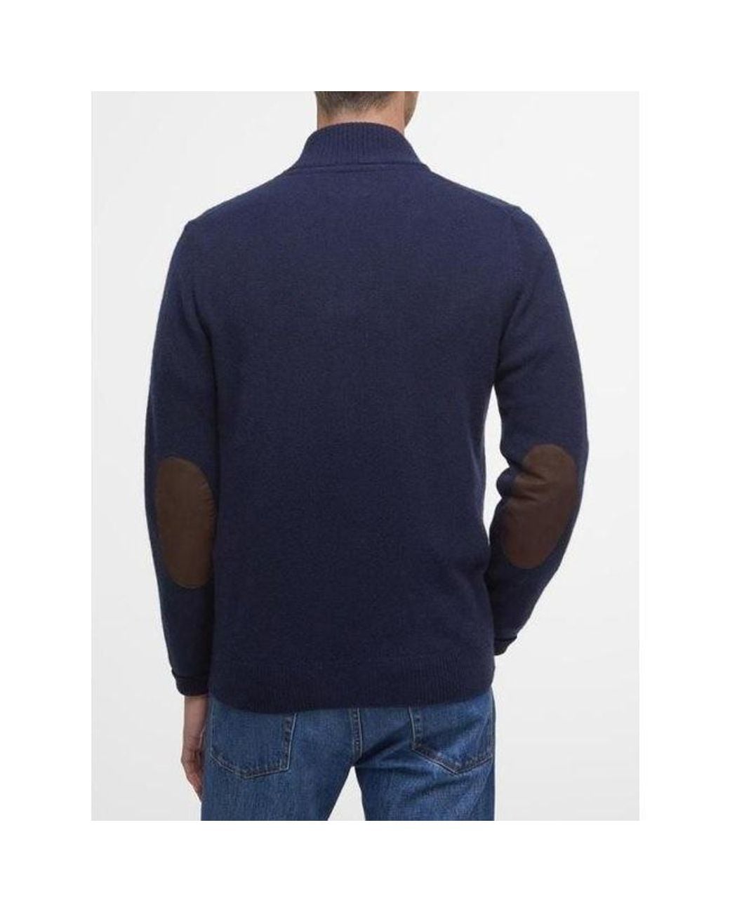 Barbour Blue High-Neck Cardigan for men