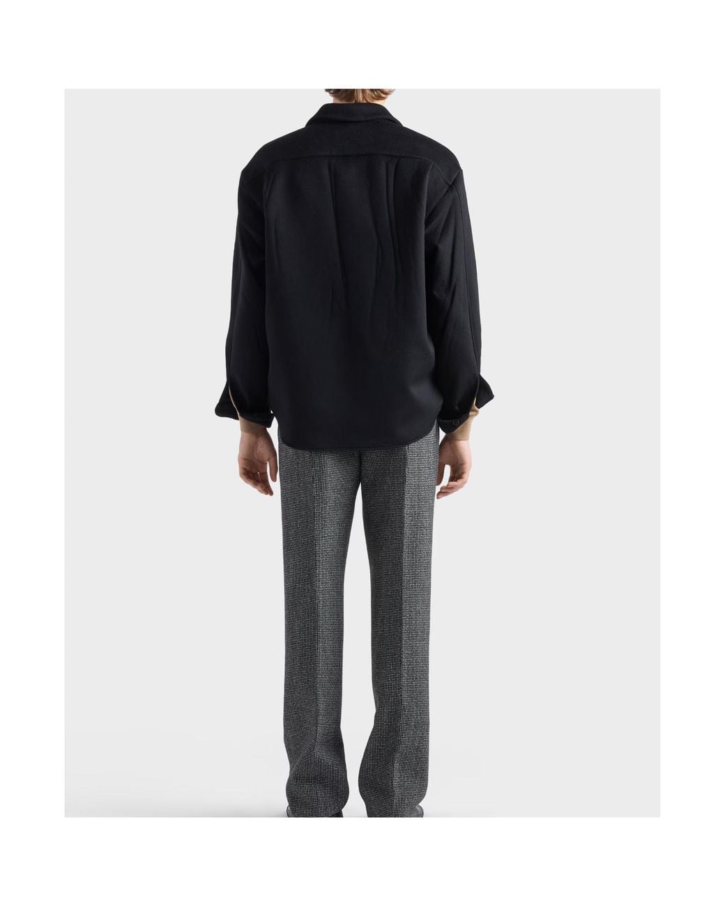 Prada Blue Wool And Cashmere Shirt for men