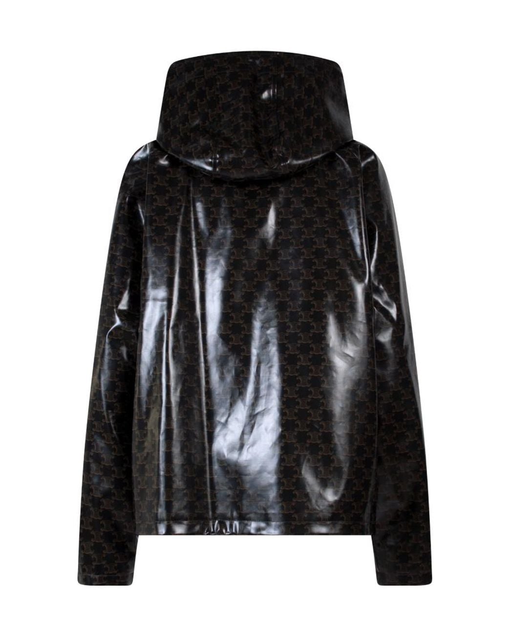 Céline Black Classic Logo-Printed Hooded Jacket