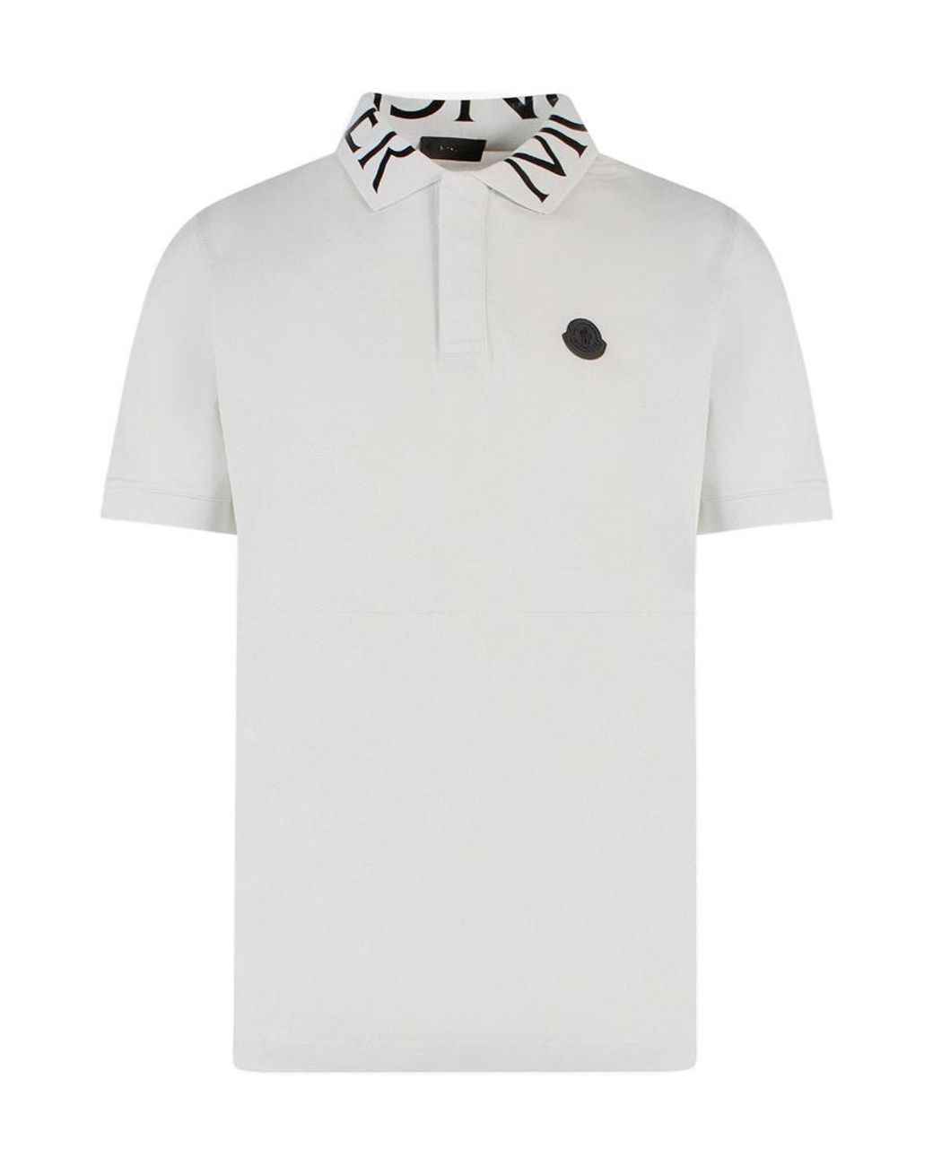 Moncler White Turndown Short-Sleeved T-Shirt for men
