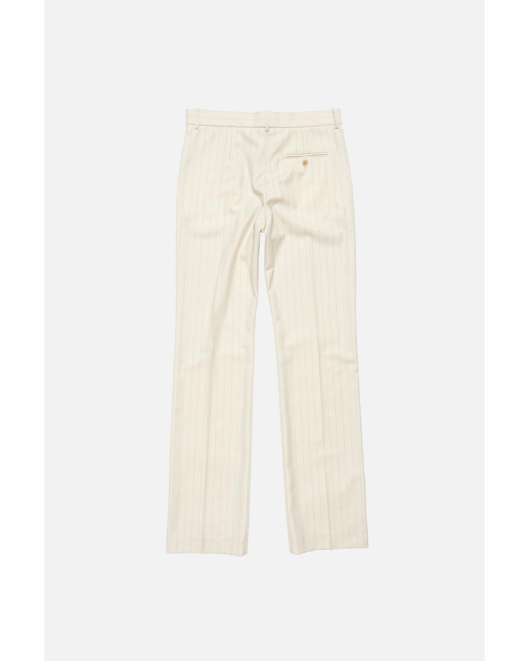 Acne Natural Wool Pinstripe Trousers