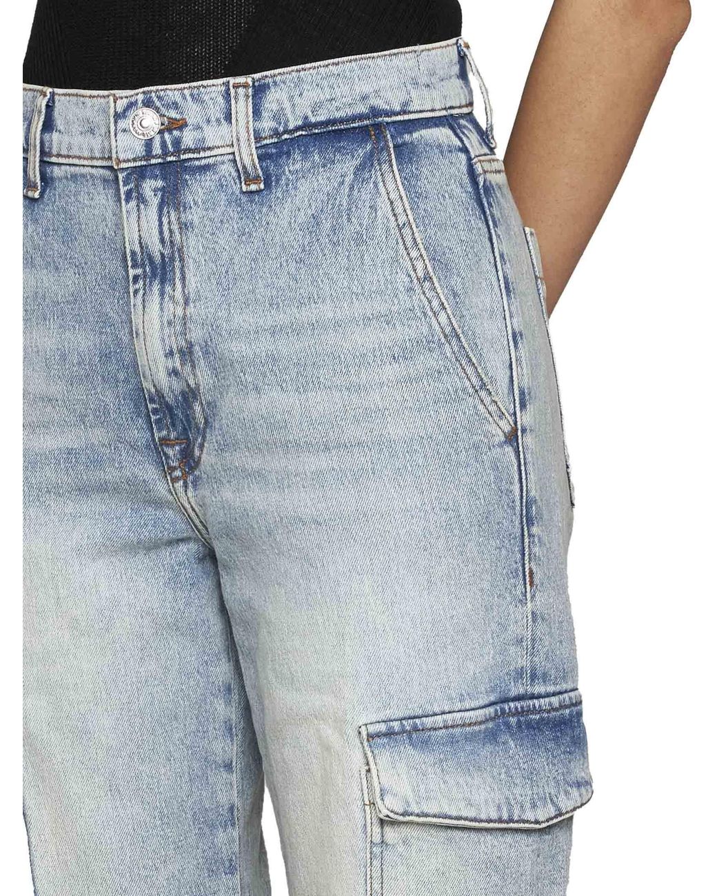 7 For All Mankind Blue Logan Cargo Jeans