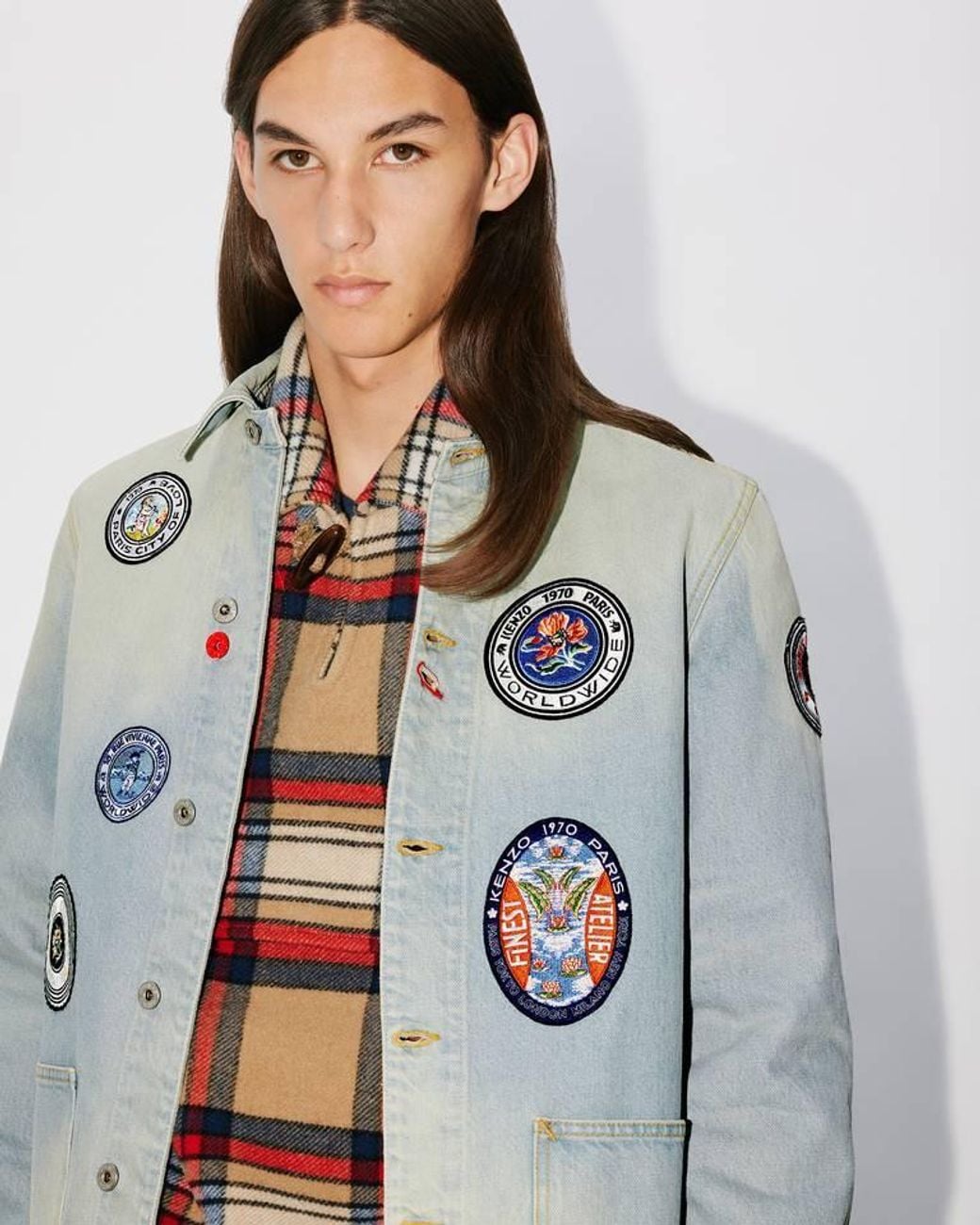 KENZO Blue Travel Denim Jacket for men