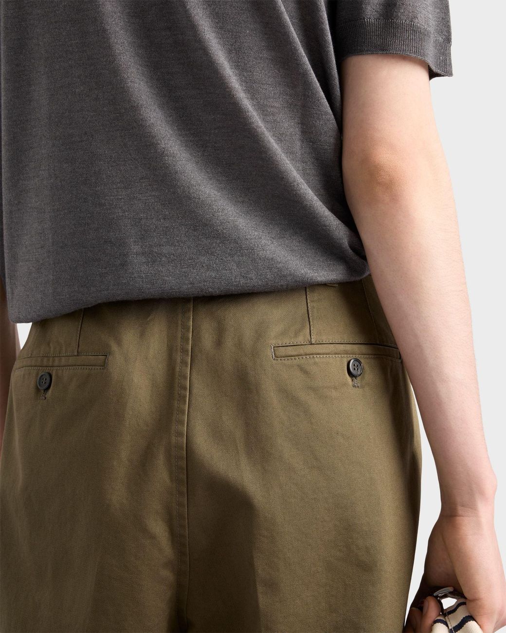 Prada Green Cotton Chino Pants for men