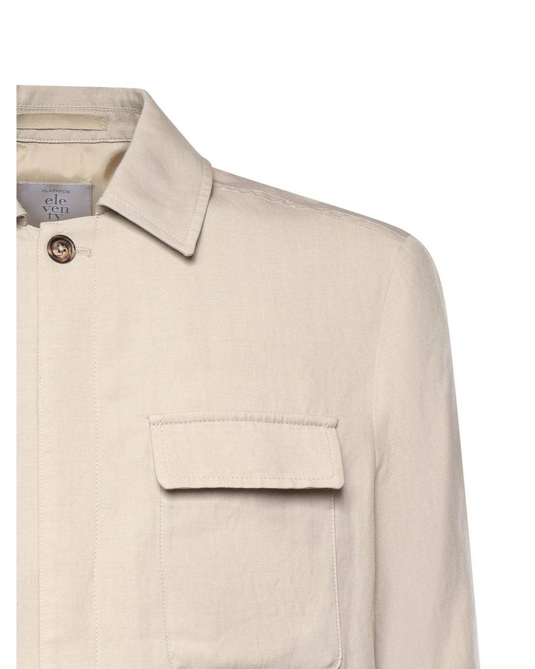 Eleventy White Flap-Pocket Shirt Jacket for men