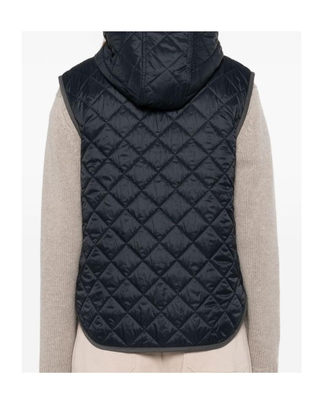 Brunello Cucinelli Blue Quilted Nylon Down Vest