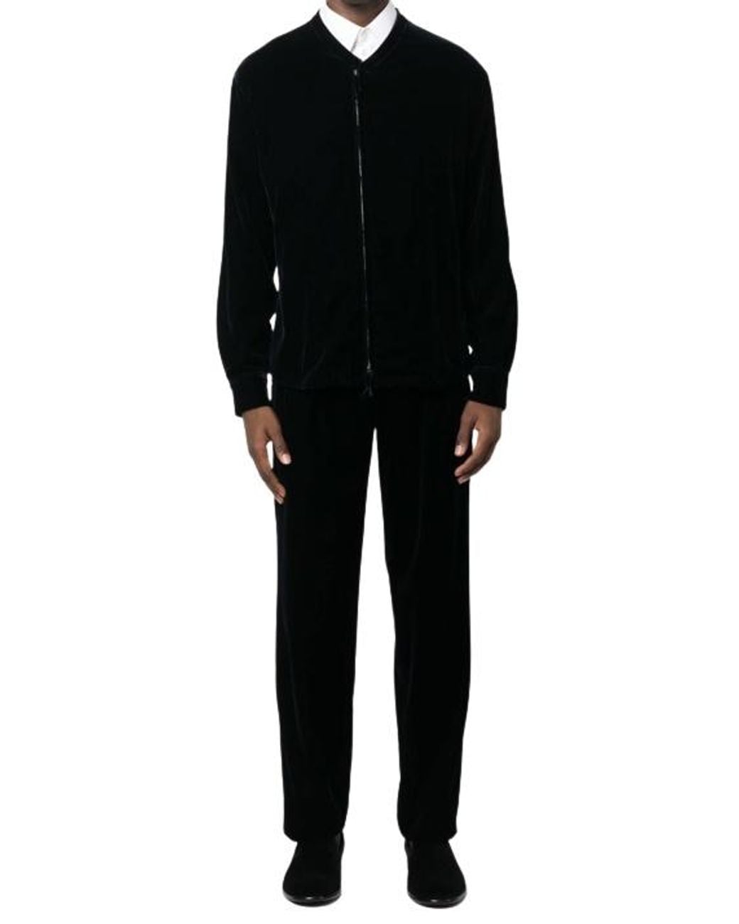 Giorgio Armani Black Long Sleeve Jacket Pants 2-Piece Set for men
