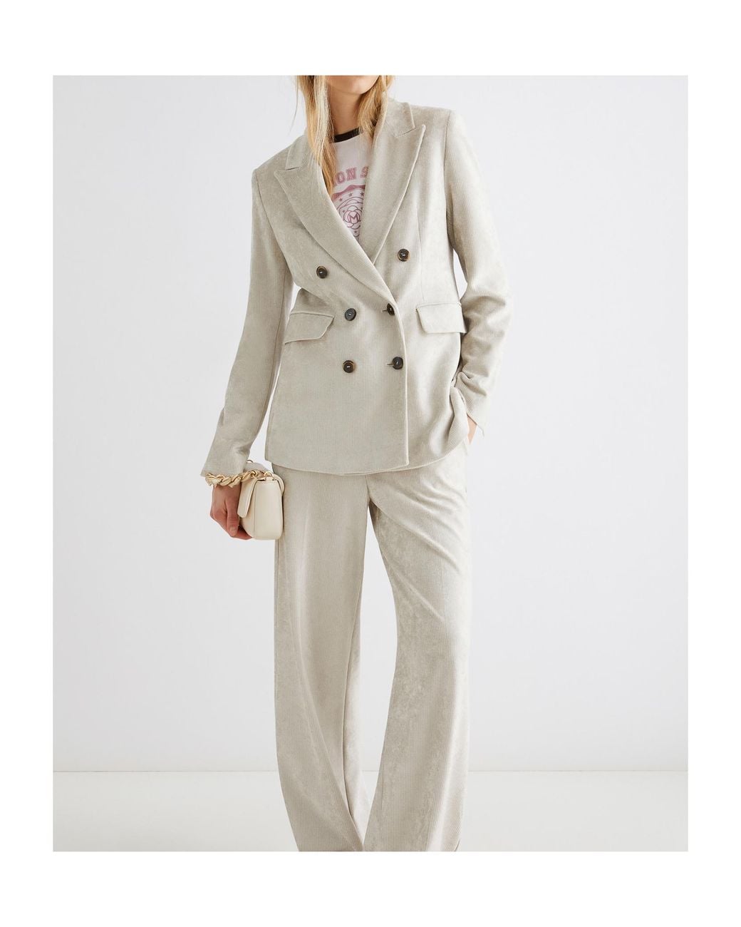 Marella White Corduroy Blazer