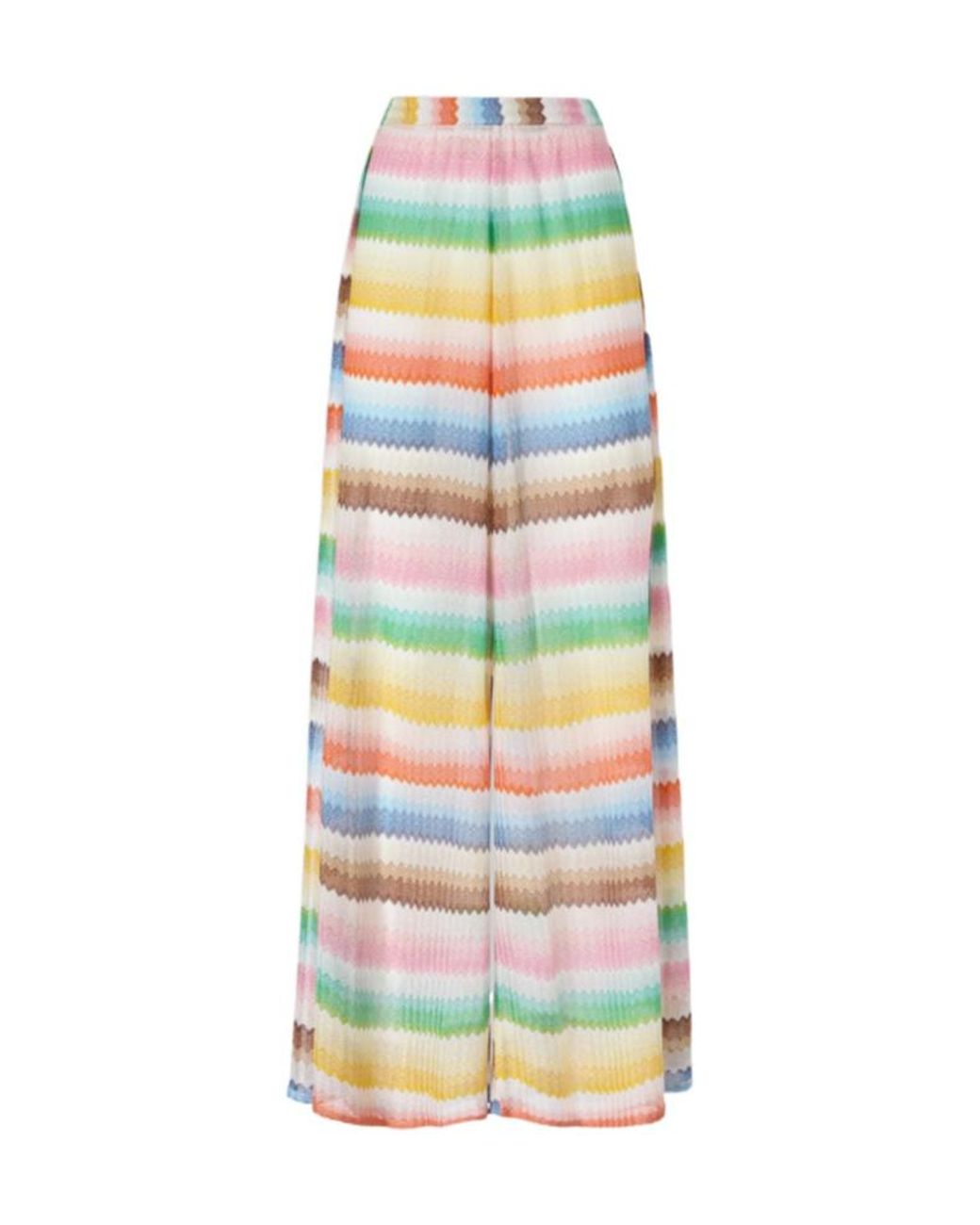 Missoni Gray Beach Cover-Up Pants With Dégradé Zigzag Pattern And Slits