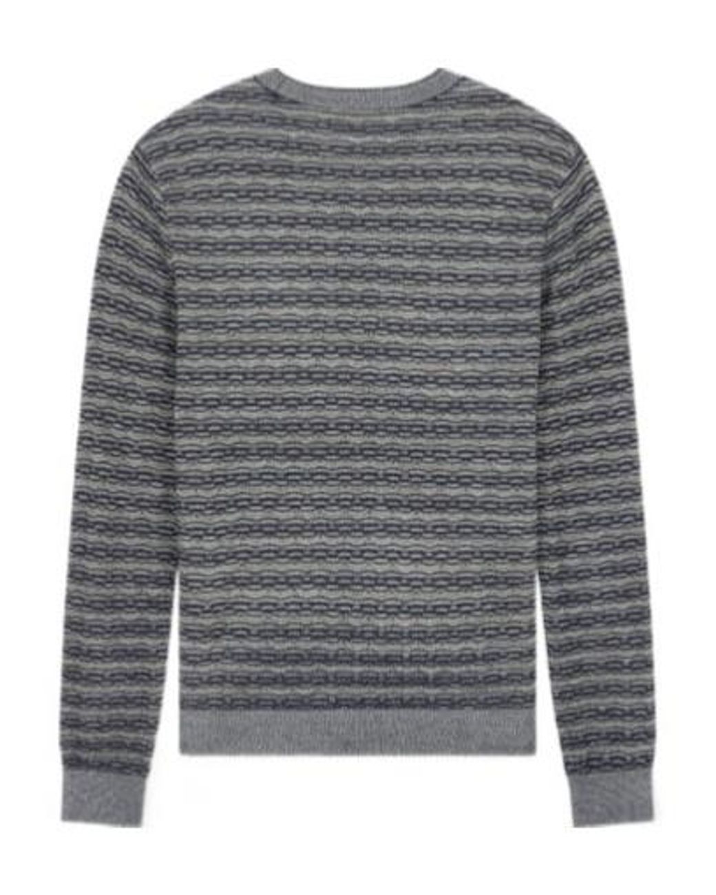 Emporio Armani Gray Horizontal-Stripe Sweater for men