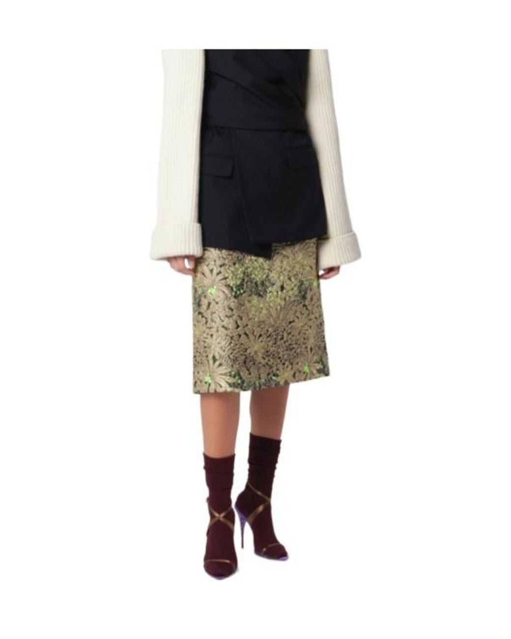 Dries Van Noten Multicolor Floral Skirt
