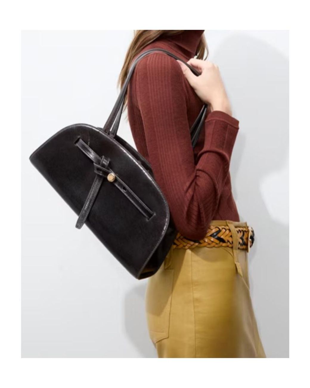 Tory Burch Black Romy Distressed East West Bauletto