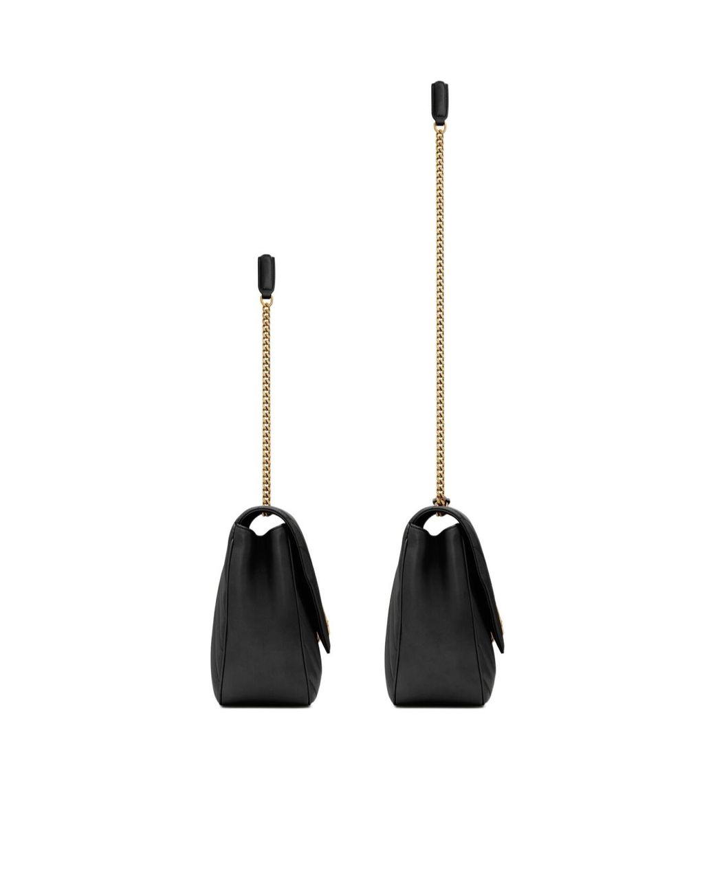 Saint Laurent Black Loulou Foldover Top Large Shoulder Bag
