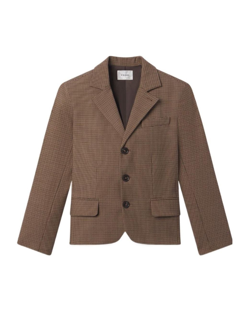 FRAME Brown The Plaid Smart Blazer