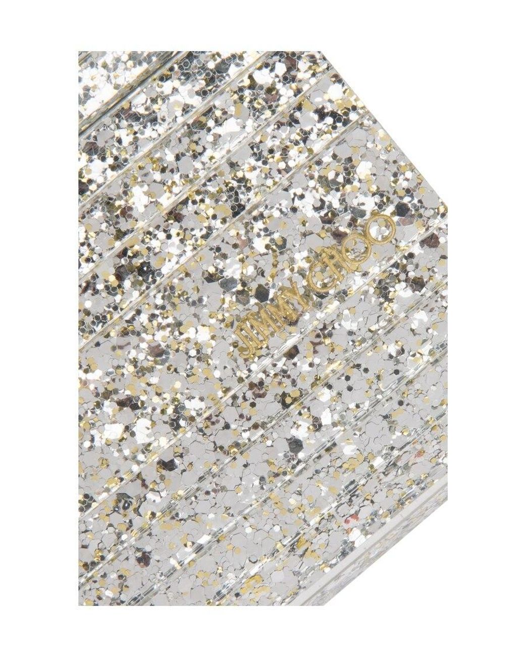 Jimmy Choo Gray Sweetie Glittered Clutch Bag