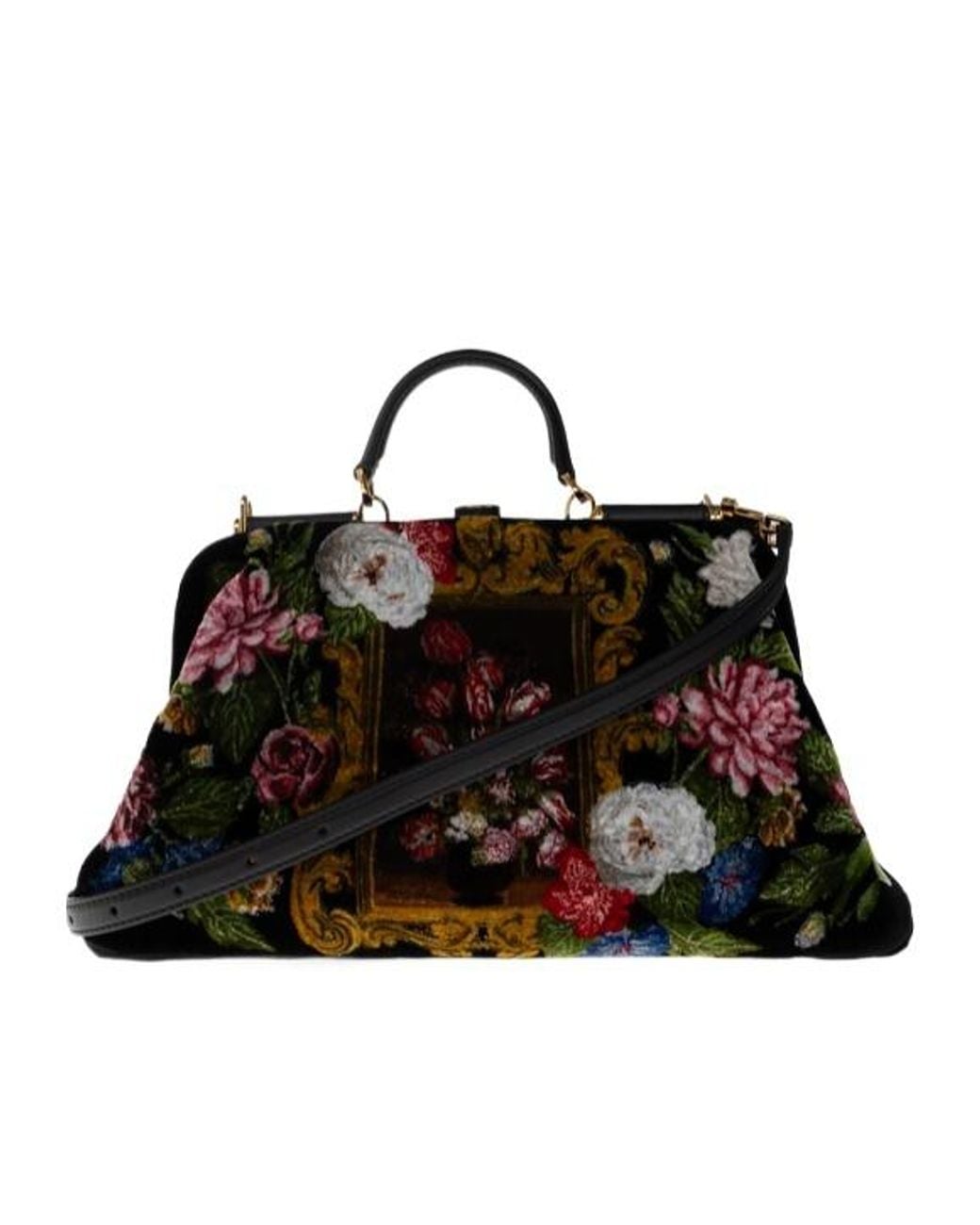 Dolce & Gabbana Black Patterned Shoulder Bag