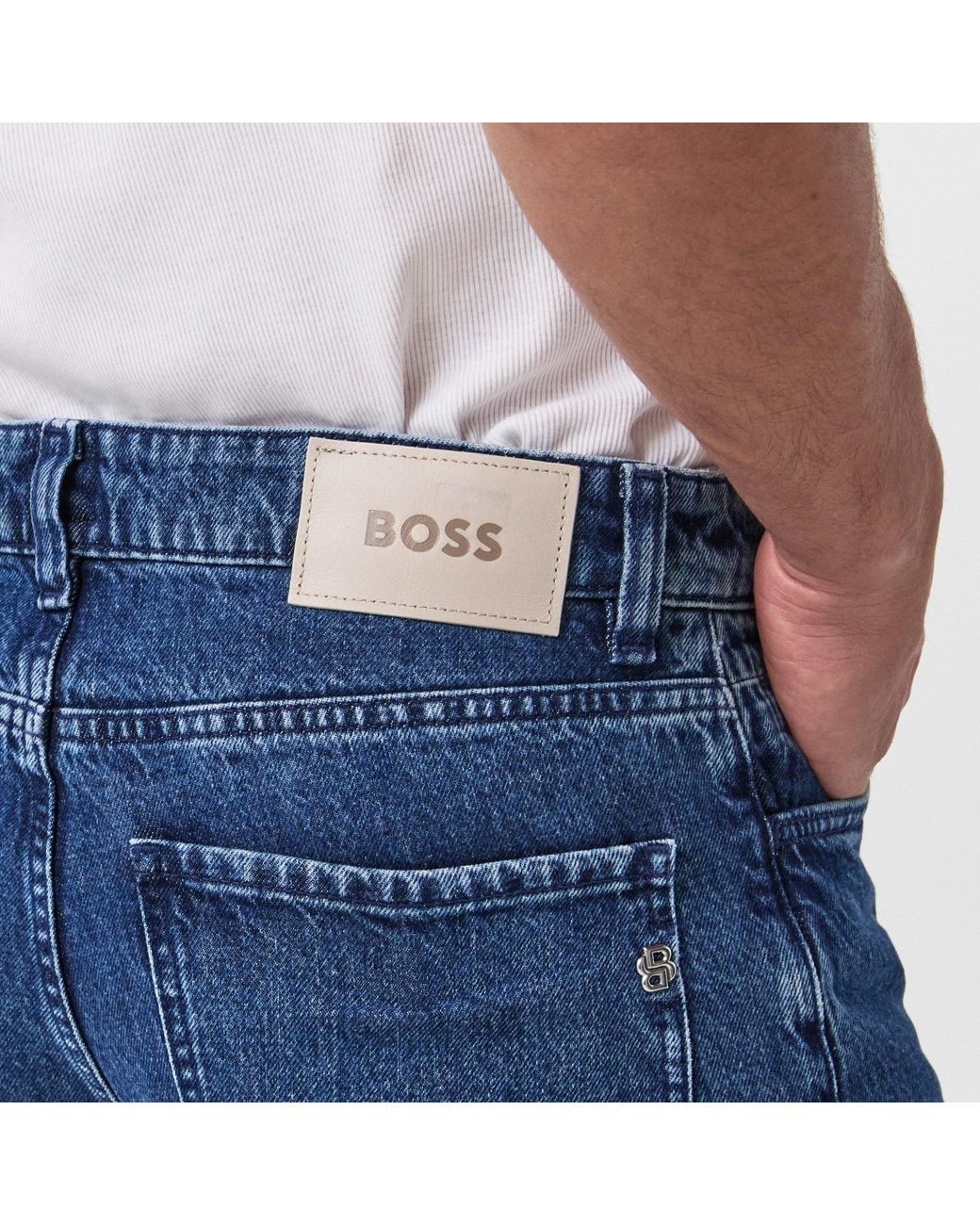 Boss Blue Stonewash Denim Jeans for men