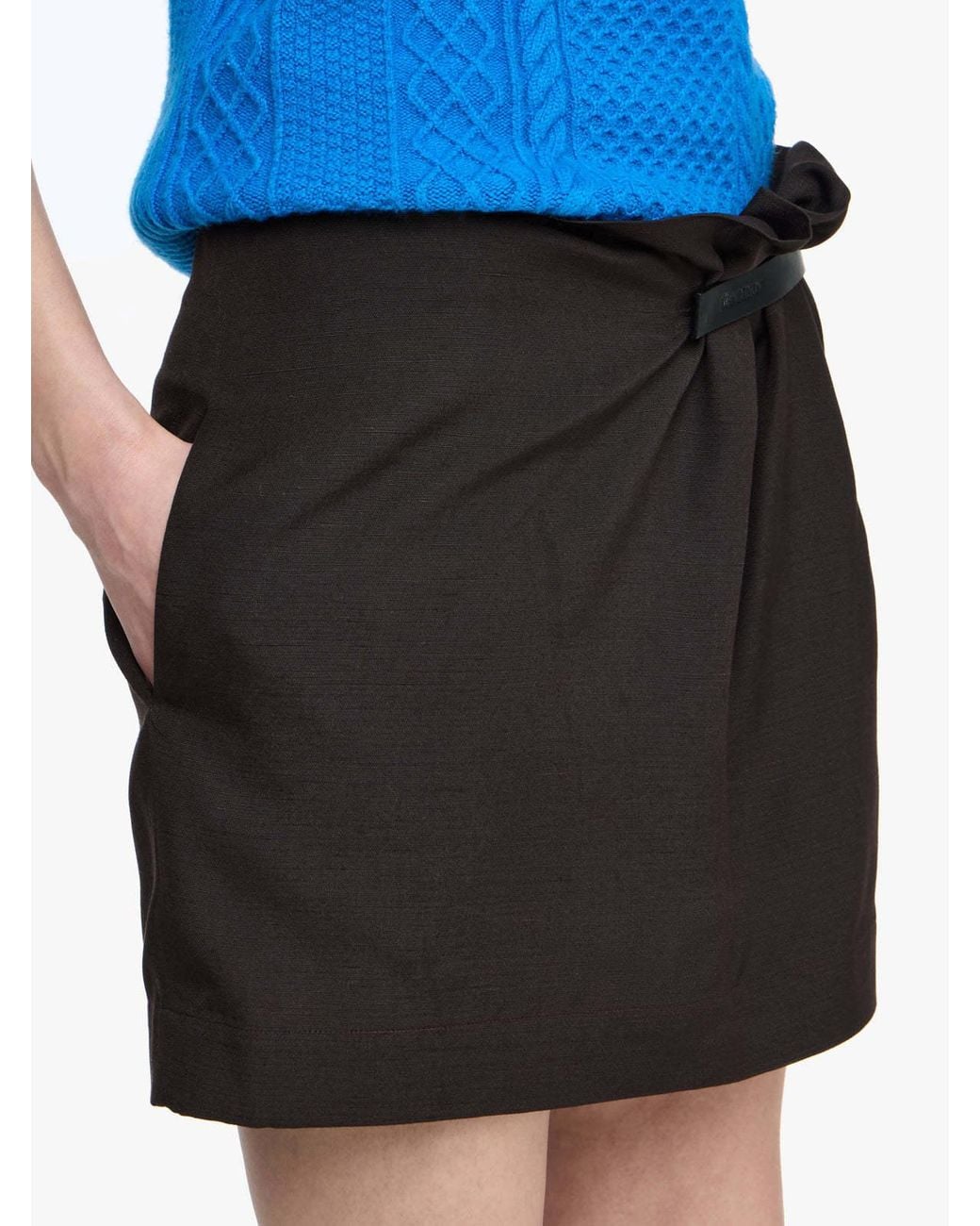 J.W. Anderson Brown Jw Anderson Gather Detailed Mini Skirt