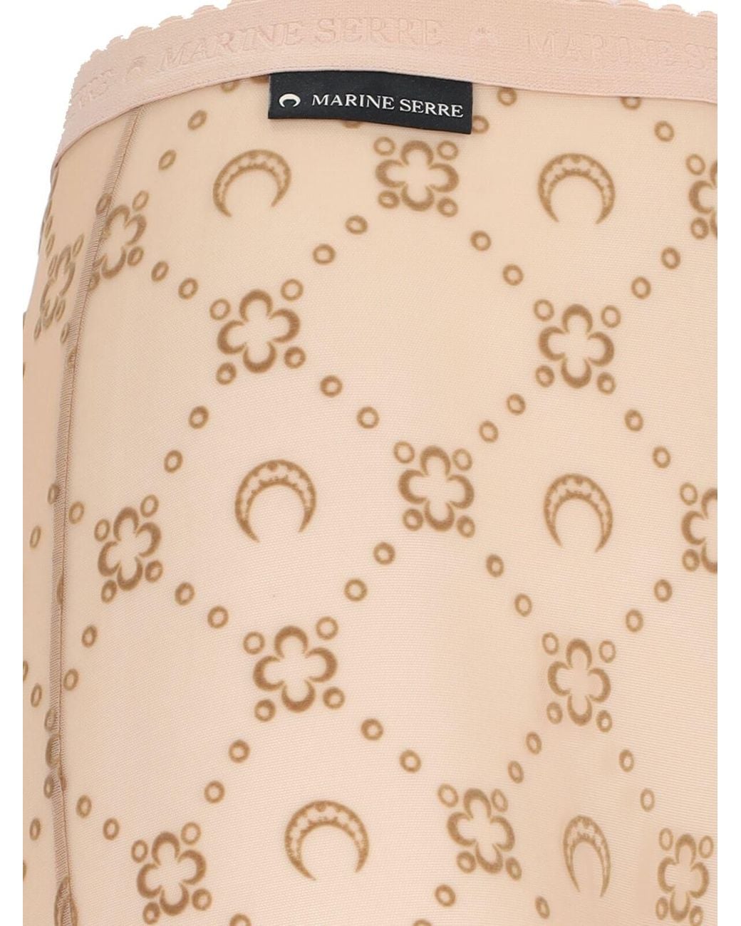 MARINE SERRE White All-Over Moon Printed Tights