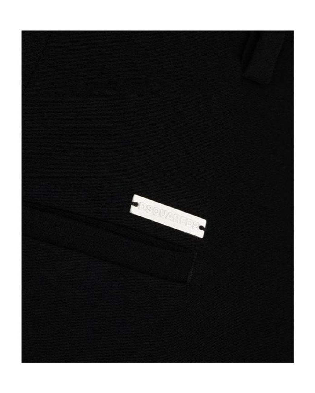 DSquared² Black Logo-Plaque Trousers
