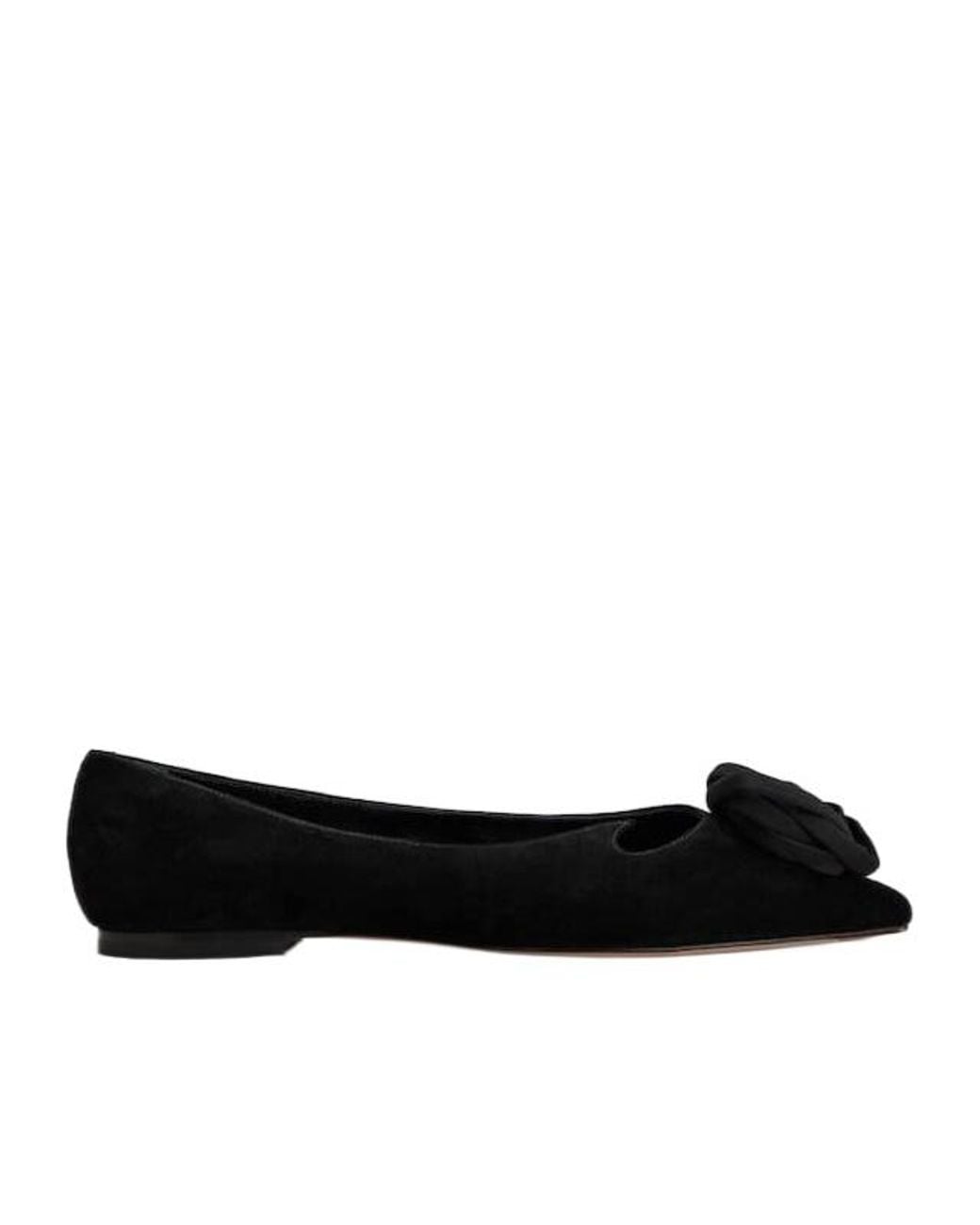 Roger Vivier Black Cut-Out Detailed Flat Shoes