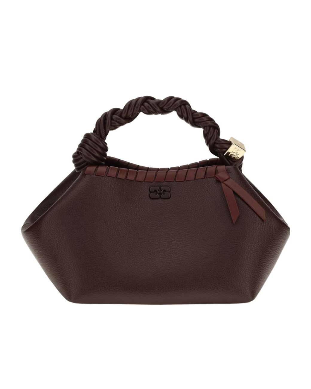 Ganni Brown Bou Small Braided Shoulder Bag