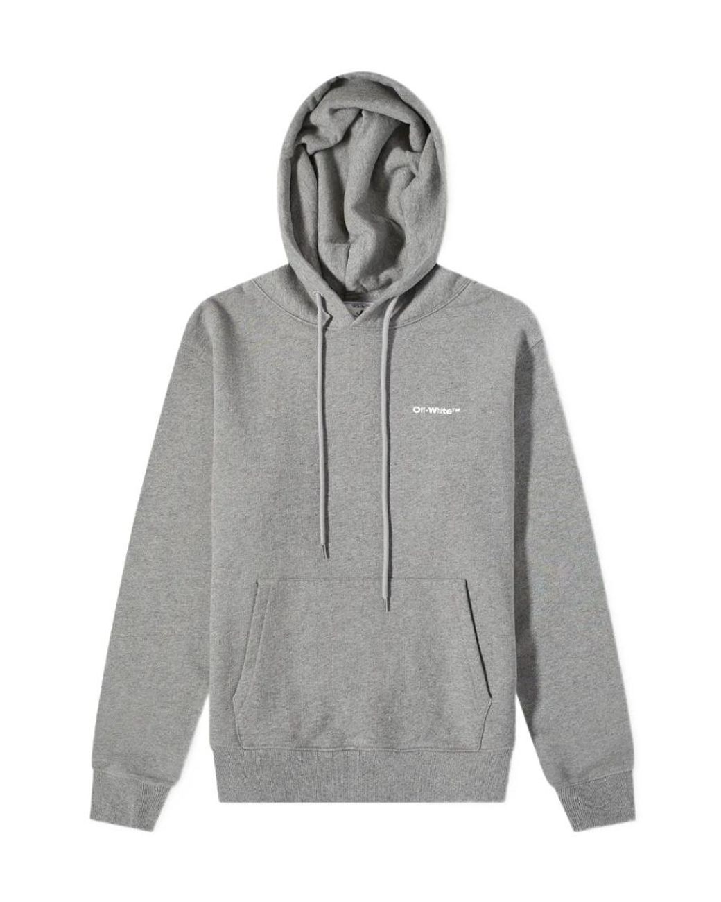 Off-White c/o Virgil Abloh Gray Wave-Print Cotton Hoodie for men